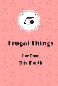 5 Frugal Things I've Done This Month